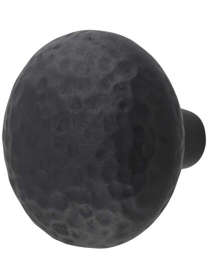 Mountain Lodge Cabinet Knob 1-3/8 inch Diameter in Black Iron.